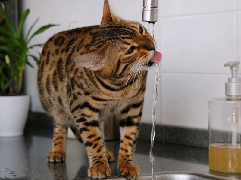 Pourquoi mon chat boit dans le robinet (et pas dans sa gamelle)