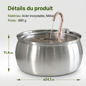 Fontaine à eau pour chat en inox 4L | AQUARA