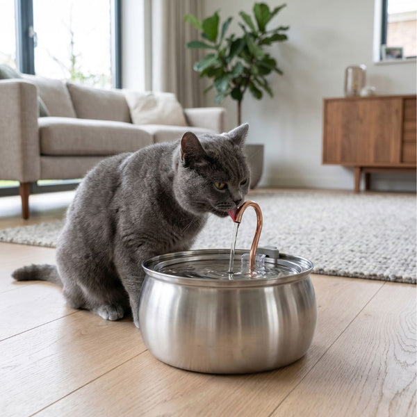 Fontaine à eau pour chat en inox 4L | AQUARA