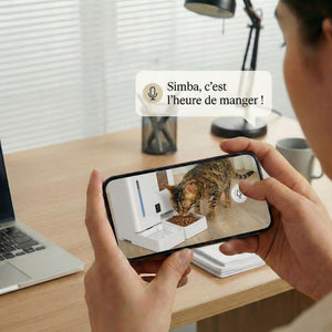 Distributeur Croquettes Chat avec Caméra 2K et Réservoir d’Eau | NOVA