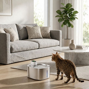 Fontaine à eau chat rechargeable sans fil 4L | SENSIA